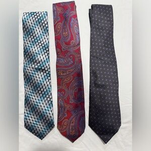 Elegant Men's Tie Set - Black, Red, and Blue-SET OF 3